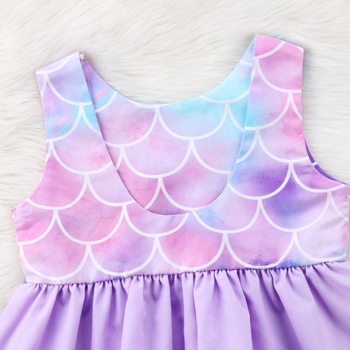 Toddler Baby Kids Girl Summer Mermaid Dress Tops Shorts 2Pcs Outfits Clothes Set