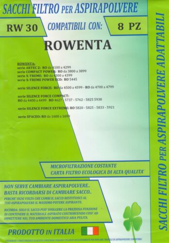 RW30 conf 8 pZ sacchetti ROWENTA serie SILENCE FORCE EXTREME RO 5820 5825 