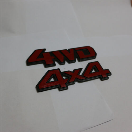 Red 4x4 4WD Metal Sticker Badge Decal Emblem Auto awd Car Rear Turbo suv Sport 