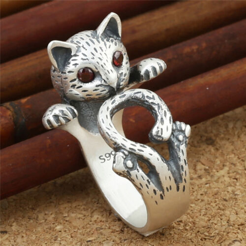 Femmes Bohème bijoux Kitty chat anneau animaux accessoire réglable articulation