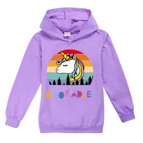 A for Adley Popular Youtuber Kids Hoodie T-shirt Hooded Sweatshirt Fun Tops Tee