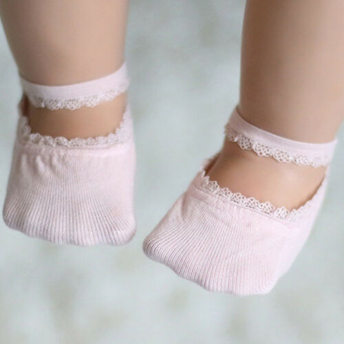 Toddler Infant Newborn Baby Girl Kids Lace Inside Solid Color Cotton Ankle Socks