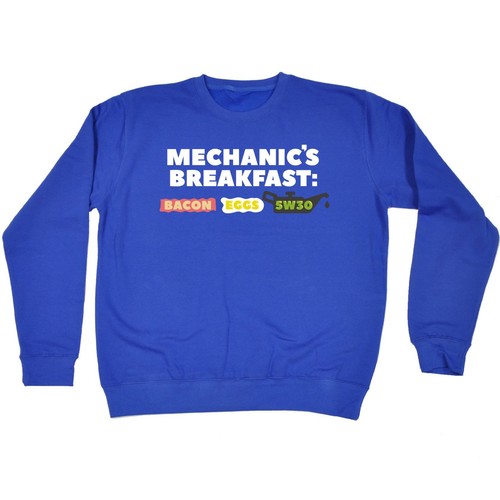 Mechanic Breakfast SWEATSHIRT jumper car engine motorbike funny birthday gift