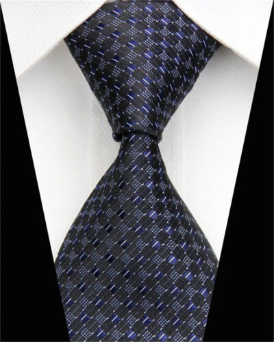 Details about   Mens Wedding Silk Tie Black Gray Party Neckties Geometric Classic Ties for Men 