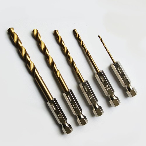 Sechskant Bitbohrer 1,5-4,8mm Bit-Bohrer Set Akkuschrauber HSS-Titan 5 tlg