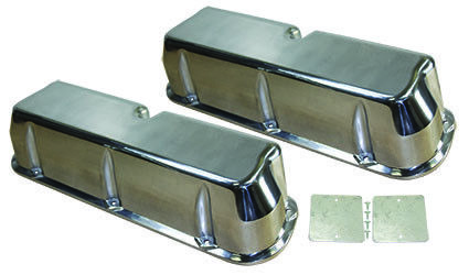 289 302 351W SBF NO HOLE SB Ford Polished Aluminum Tall Smooth Valve Covers