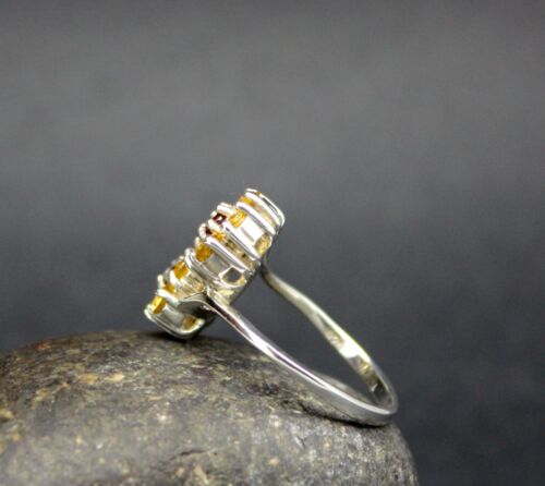 Details about  / FLOWER RING CITRINE /& GARNET set in .925 STERLING SILVER  FAST FREE SHIPPING !!!