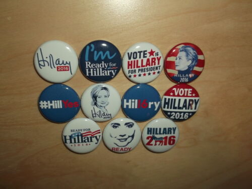 HILLARY CLINTON 2016 election campaign buttons badges pins democrat president