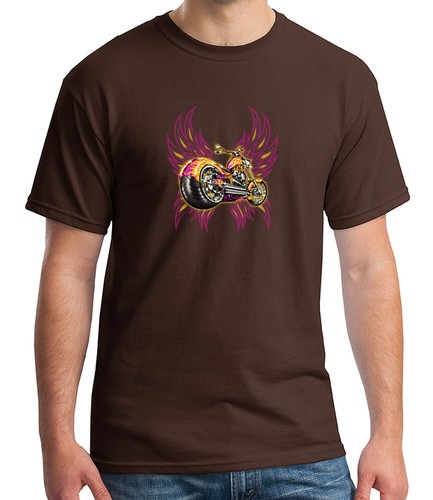 1097C Motorcycle Lovers Adult/'s T-shirt Winged Bike Tee for Men