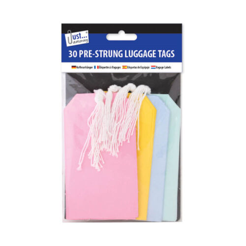 Pack Plain Large Writing Tags String 30 Luggage Labels Mixed Colour 135 x 75mm