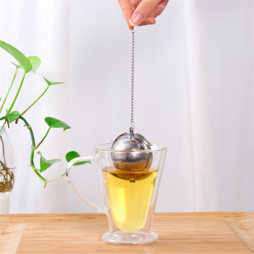 2pcs Stainless Steel Loose Mesh Ball Tea Leaf Strainer Infuser Herb Spice Filter 