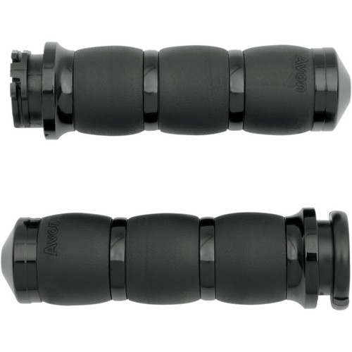 Avon Black Velvet Air Cushion Hand Grips for 1984-2014 Harley Dual-Cable Avon Black Velvet Air Cushion Hand Grips for 1984-2014 Harley Dual-Cable