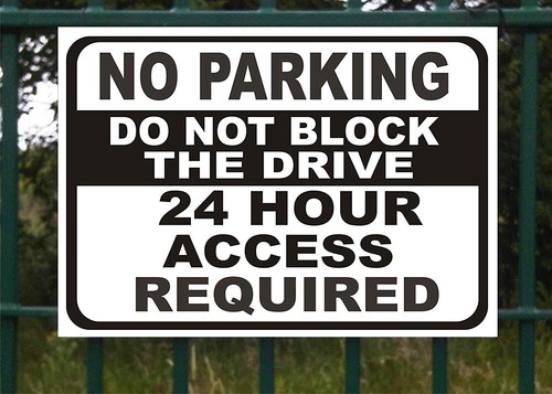 DIVIETO di parcheggio non bloccare il segno dell/'unità in plastica 300mmX200mm