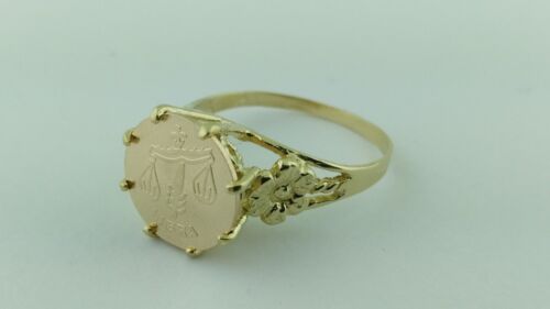 14K Gold libra Zodiac Sign Ring Details about   14K Solid Yellow Gold Zodiac libra Ring 