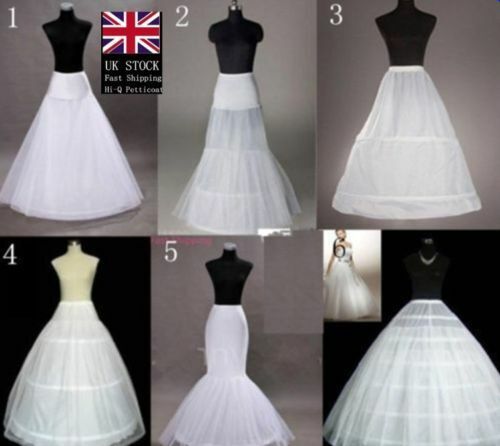 2019 New White Wedding petticoat Bridal Underskirt Crinoline Skirt Ship UK Stock