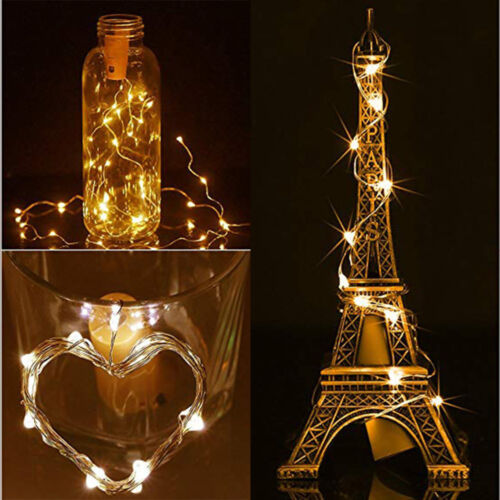 2M 20LED Solar Cork Wine Bottle  Wire String Lights Fairy Lamps Party Decoration