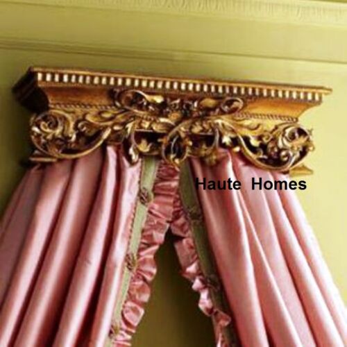 NEW Horchow Victorian BAROQUE Ornate SCROLL Gold bed Crown Canopy CUST FINISHES