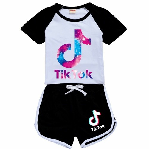 Pant Kids Gift 2PCS Fashion Girls Boys TIK TOK 100/% Cotton Casual T-Shirts Tops