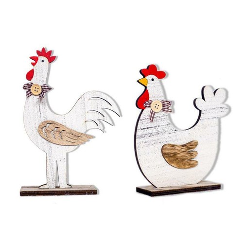 Creative Wooden Rooster Hen Shape Chicken Easter Crafts Decorative Ornament