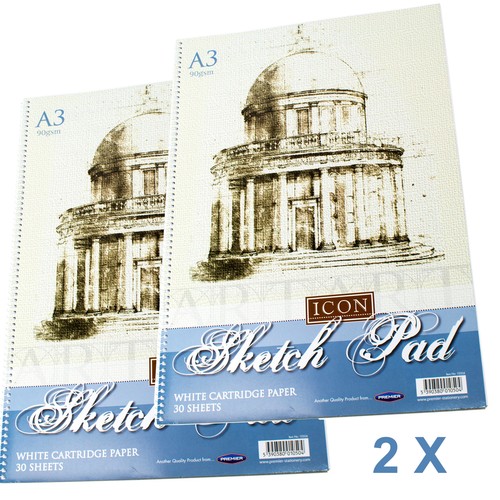 2 X A3 SKETCH PAD SPIRAL BOUND 30 SHEETS ART SKETCHING PAPER SKETCH BOOK
