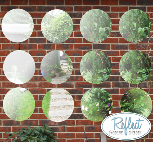 Set of 12 Circular Acrylic Garden Mirrors Outdoor Round  Illusion House Space