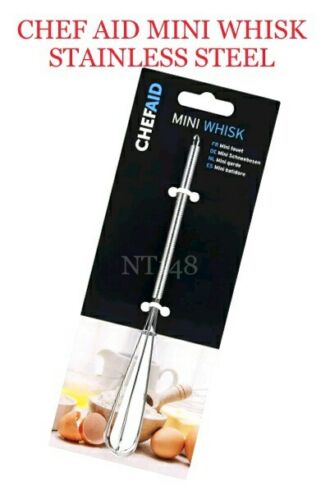 CHEF AID 7/" INCH STAINLESS STEEL MINI WHISK KITCHEN RAPID WHIPPING BLENDING NEW.