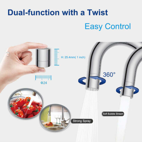 Dual-function Water Saving Sink Aerator Replacemet A2 2 Flow Faucet Aerator 