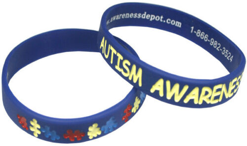 ALL COLORS Autism Awareness Puzzle Pieces Wristband Silicone Fundraising CHS SZ 
