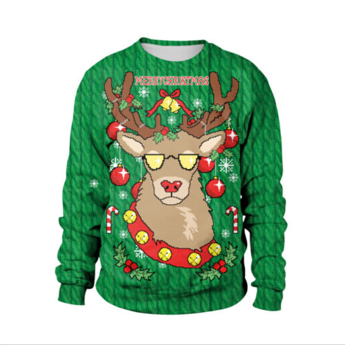 Damen Herren Ugly Weihnachten Santa Xmas Pullover Shirt Sweatshirt Christmas DEU 