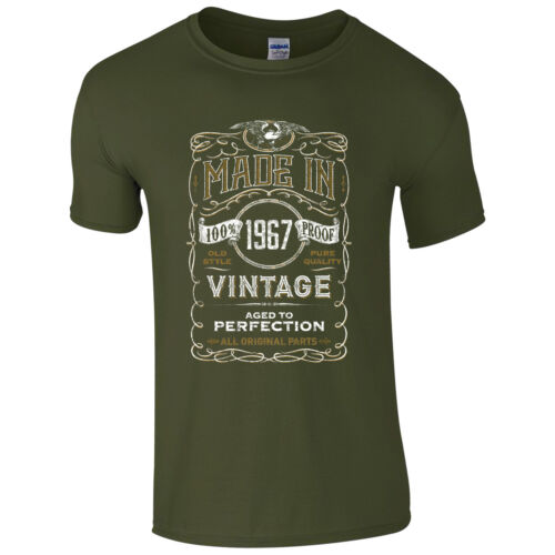 Made in 1967 T-Shirt Born 52nd Year Birthday Age Present Vintage Funny Mens Gift 