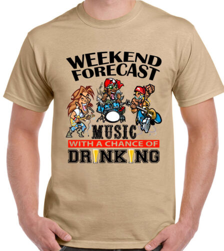 Week-end forecast music boire homme drôle t-shirt festival bbq glastonbury v