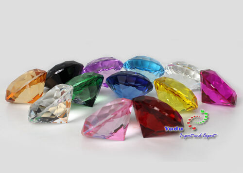2,17€/Stk. 12er Glasdiamant Dekodiamant aus Kristallglas 50mm in 11 Farben 