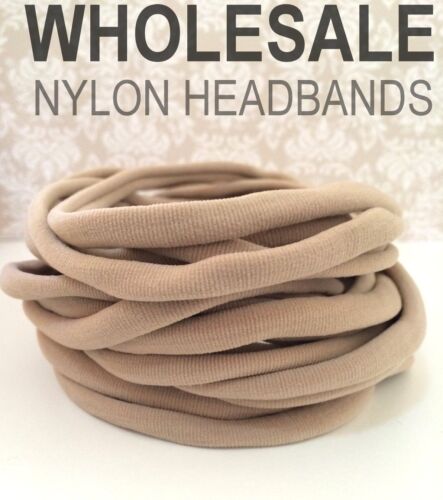 50 Thin Stretch Nylon Elastic Baby Headbands Newborn 26cm 6mm or 30-34cm 8mm