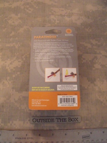 Emergency//SURVIE Système Universel Tubeless-paratinder 30/' Ultimate Survival Technologies Paracord