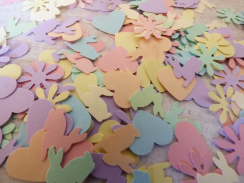 150 Rabbit Flower Heart Card Embellishments.Crafts Table Confetti Easter