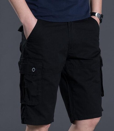 Mens Cotton Blend Summer Beach Cargo Shorts Loose Multi Pockets Pants Casual C93