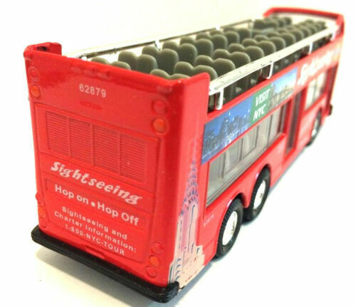 6.5/'/' Diecast Toy Car NYC Double Decker New York City Sightseeing Tour Bus
