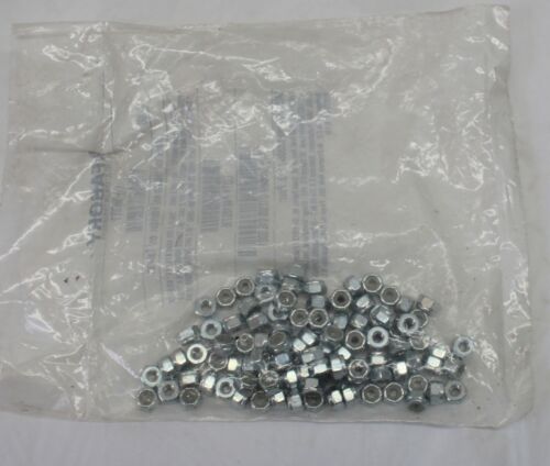 100 Pack #8-32 Coarse Thread Nyloc NTM Thin Zinc Plated Nylon Insert Locknut
