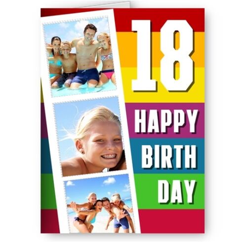 Personalised Photo Strip 18th Snap Shot A5 Birthday Card 13th 16th 21st 