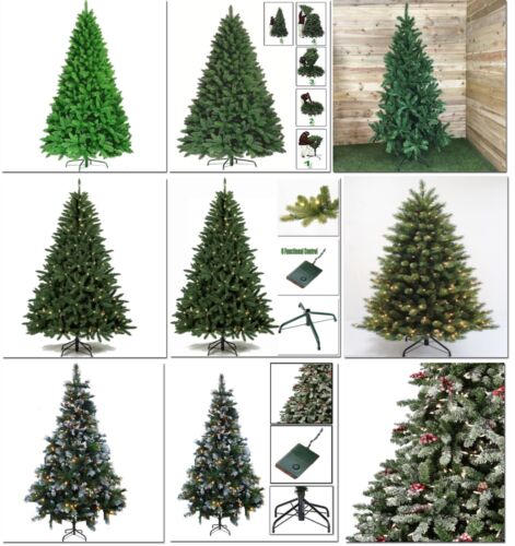 PREMIUM LUXURY COLORADO PRE-LIT FROSTED CHRISTMAS SPRUCE ARTIFICIAL PINE TREE