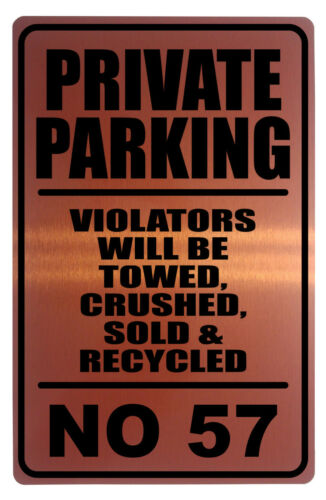 Funny Personalised Number Private Parking Aluminium Metal Sign Plaque House Gate