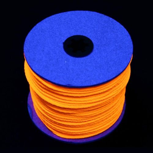 orange 0,30 €//m 100m Rolle UV-aktive Schnur Leuchtschnur UV-Deko UV Kordel GOA