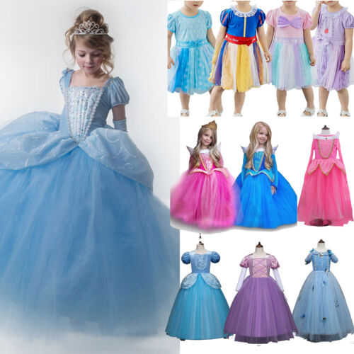 Kinder Mädchen Prinzessin Cosplay Kostüm Cinderella Abschlussball Party Kleider 