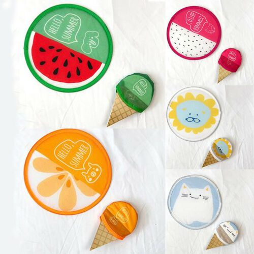 Creative Cute Cartoon Portable Fans Foldable Small Round Hand Fan Cooling Pocket