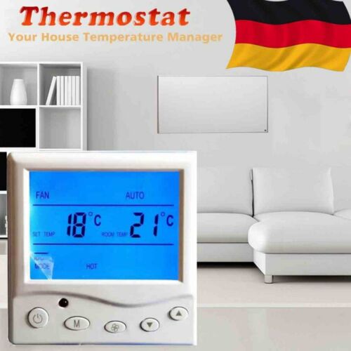 Digital Thermostat Raumthermostat Fußbodenheizung Programmierbar Bodenfühler LCD