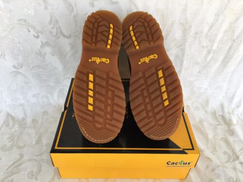 Cactus Men Brown 6/" Leather Work Boots Oil Resistant 6714 Sizes Comfort Fit
