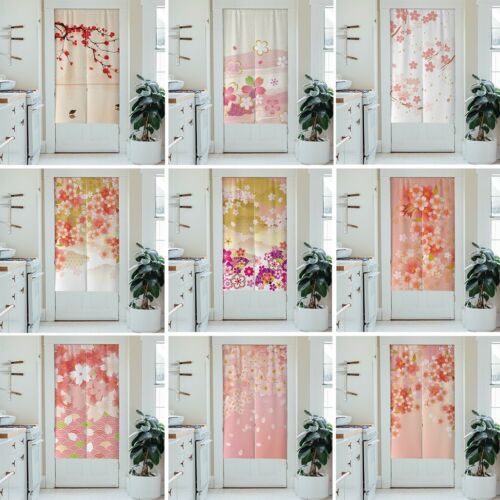 Floral Sakura Japanese Noren Door Curtain Hanging Long Doorway Room Divider