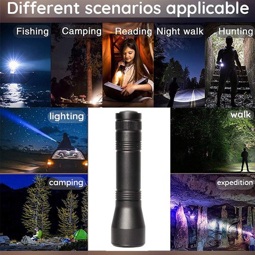 80000Lm LED UV Flashlight UV Light Torch 5Mode Zoomable 365nm Blacklight 18650