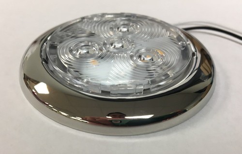 Low Profile RV Marine 12v Stainless Steel 3 LED Incredibly Bright Area Light