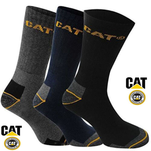 3 6 12 Pairs Pack Men/'s Work CAT Caterpillar Crew Socks USA Size 10-13 /&13-16